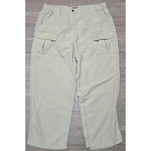 L.L. Bean Pants Womens Nylon Supplex O CFL4 Utility Size Large Elastic Tan Khaki